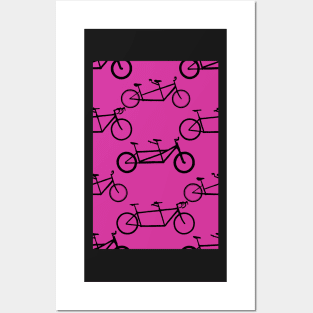 Tandem types pattern - black on pink Posters and Art